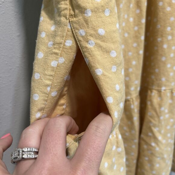 Abercrombie Fitch Dress Medium Pockets Polka Dot Festival V Neck Tiered Lined - Picture 3 of 10